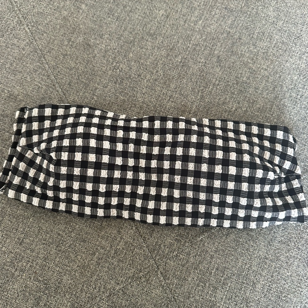 Black and White Checkered Bandeau Top